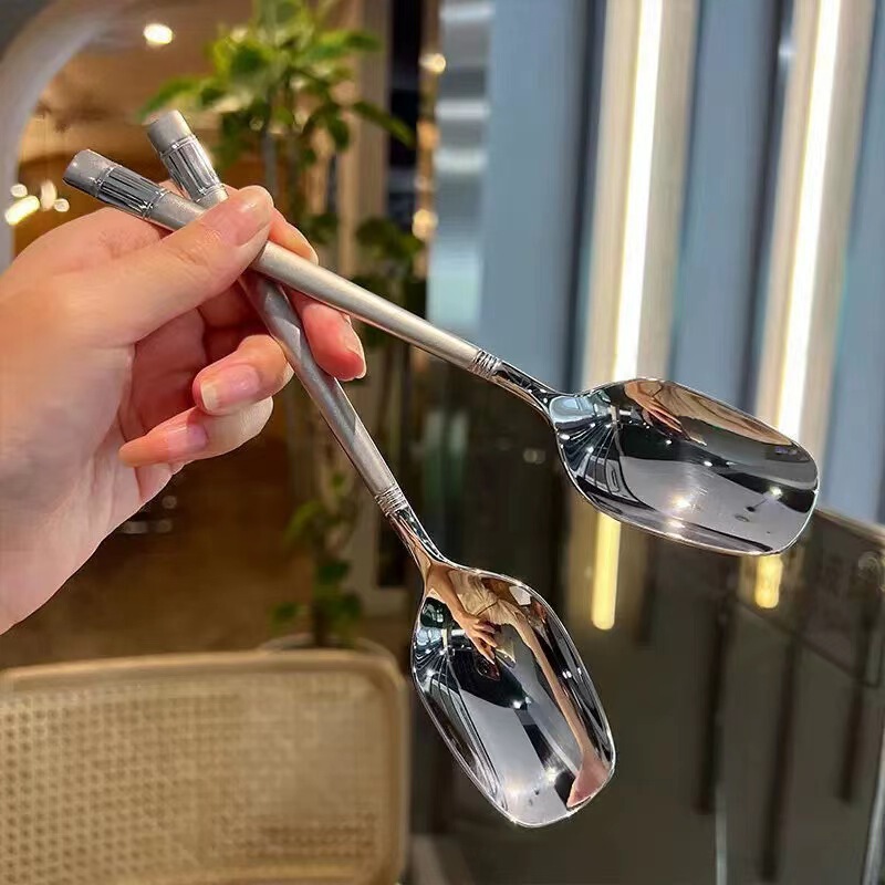 Live-Streamed Thickened Lantern Spoon, Popular Stainless Steel Lantern Spoon, Korean-Style Square-Headed Spoon, Long-Handled Dessert Spoon, Rice Spoon, Soup Spoon Live-Streamed Thickened Lantern Spoon, Popular Stainless Steel Lantern Spoon, Korean-Style Square-Headed Spoon, Long-Handled Dessert Spoon, Rice Spoon, Soup Spoon