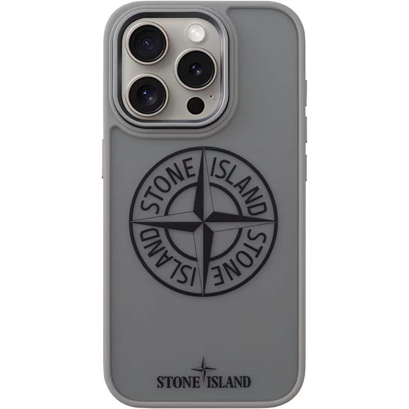 Stone Island Matte Case for iPhone 15 Pro Max Grey