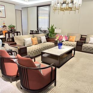 Large-Scale New Chinese-Style Ebony Wood Sofa Modern Minimalist Club Mansion Large Flat Villa Solid Wood