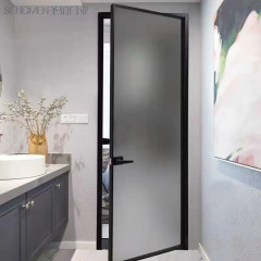 灰油砂ガラスフラットドア防音断熱トイレ家庭用シャワードアチタンマグネシウムアルミニウム合金油砂ガラスドア