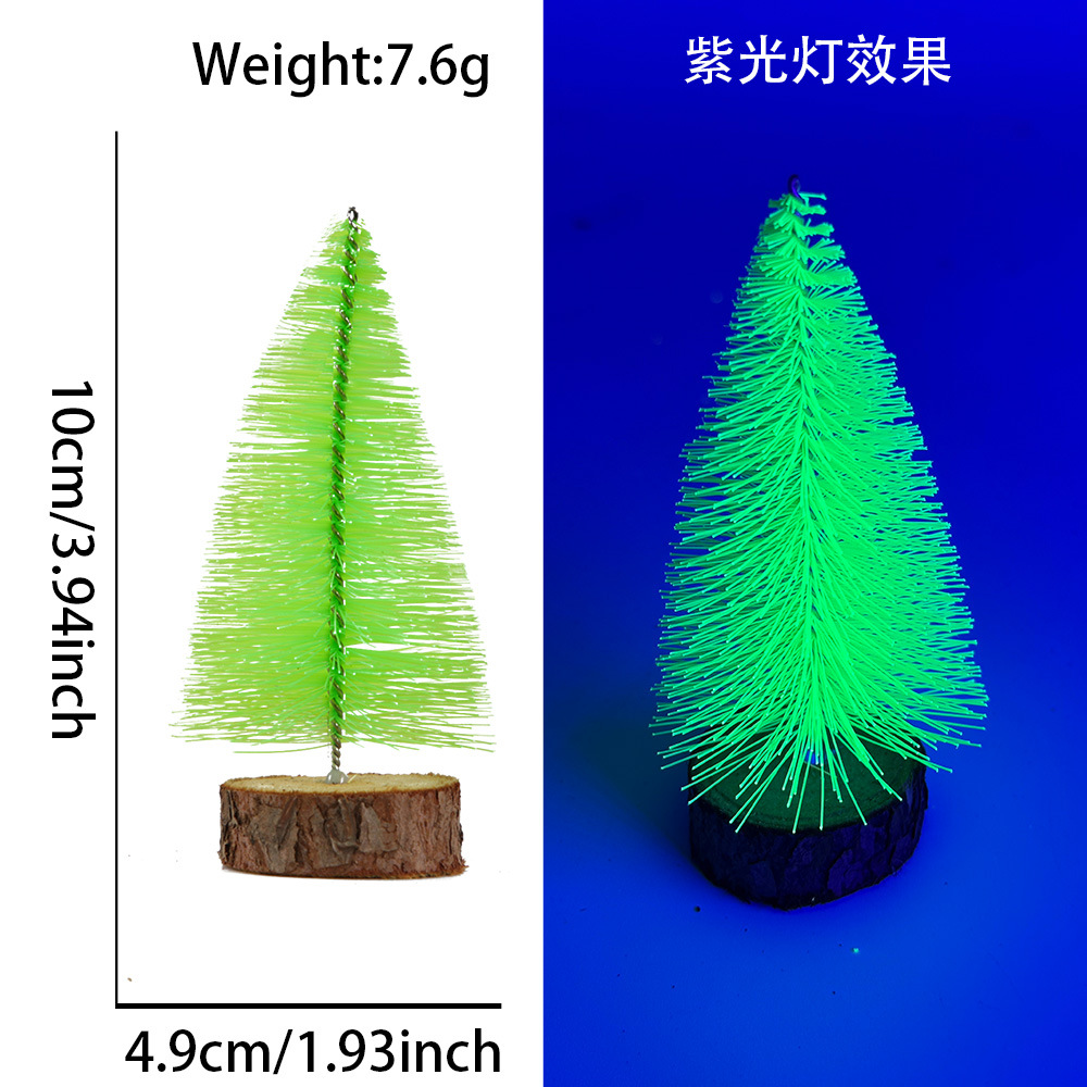 Amazonas mini árbol de Navidad fluorescente color pines de árbol de Navidad ventana decoración de escritorio imitación decoración de árbol pequeño