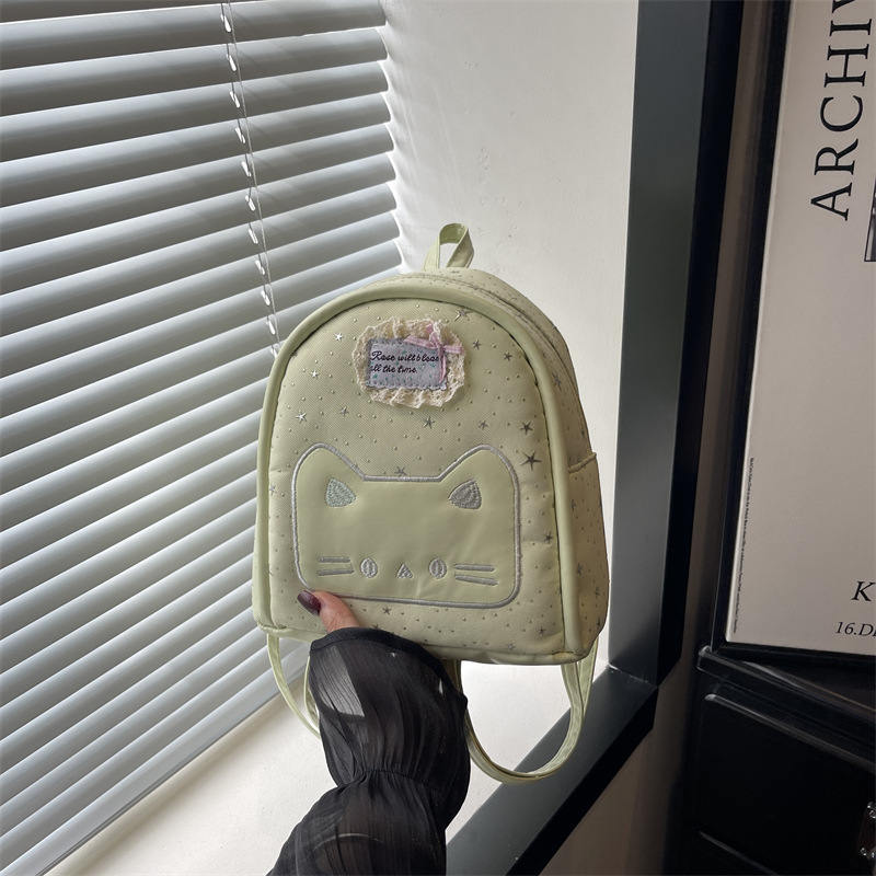 2026 nueva universidad estampada estrella mini mochila de estudiantes niña caricatura gato mochila pequeña