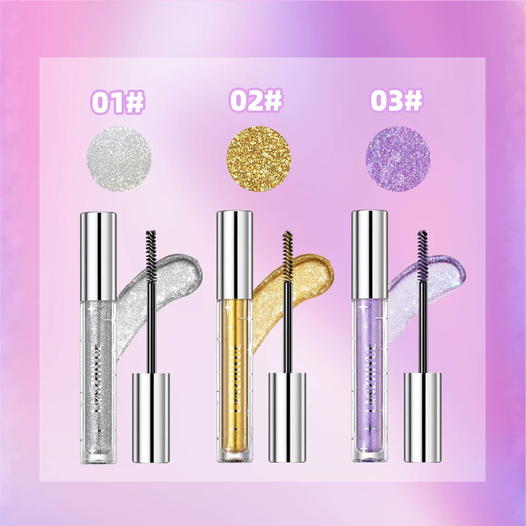Cross-border cosmetics Christmas stage nightclub volumizing curling waterproof smudge-proof shimmering colored mascara