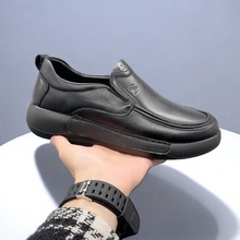 头层牛皮男鞋秋季新款舒适百搭潮流真皮休闲鞋一脚蹬时尚单鞋男
