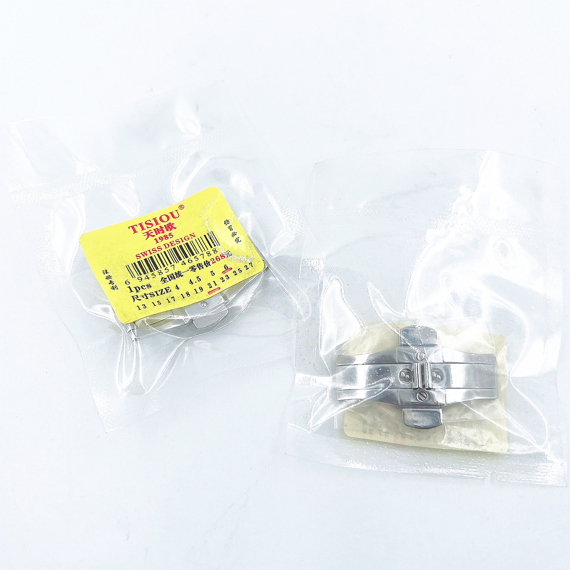 手表配件 天时O 表扣钢带双按蝴蝶扣手表男女 折叠扣钨钢表表带扣