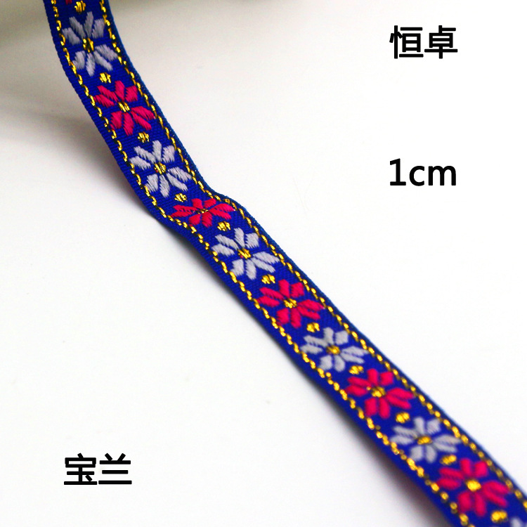 Encaje floral nacional de 1cm para decoración de ropa, accesorio DIY manual, estilo faixa