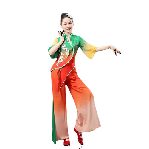 Chinese folk classical dance dress hanfu umbrella fan dance clothes yanko dance dance costume female national wind classical dance clothes