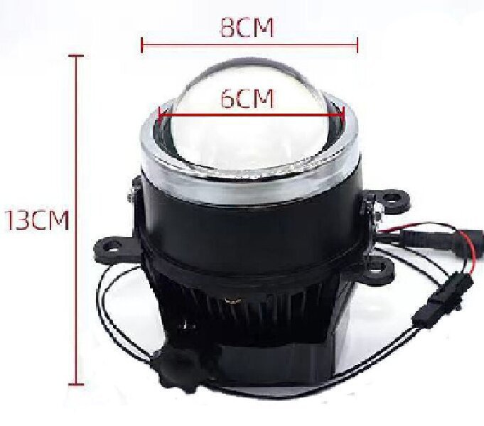 3.0 Pulgada lámpara de niebla de doble luz blanco amarillo cálido blanco libre conmutación tricolor LED lámpara de niebla de doble luz