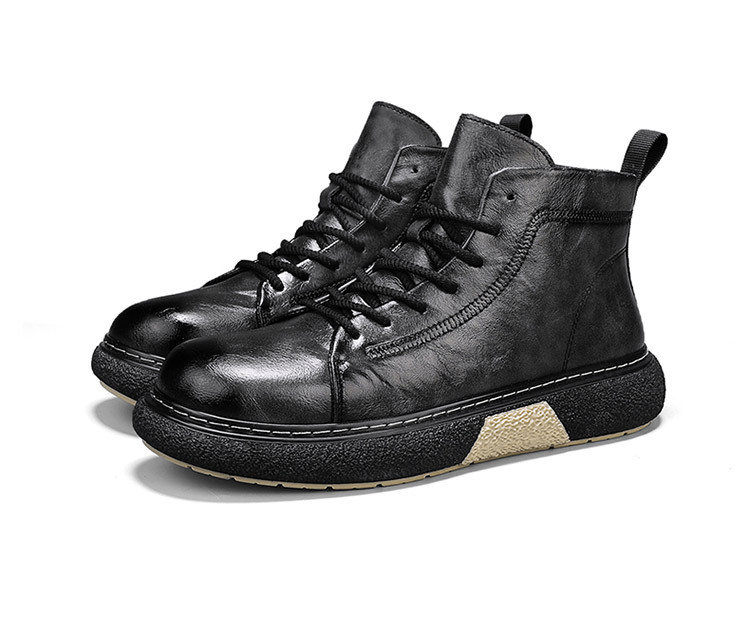 Visoki Martin škornji za jesen 2024, novi trendi, usnjeni, vodoodporni in odporni na obrabo, modni moški delovni škornji_voghion.com
