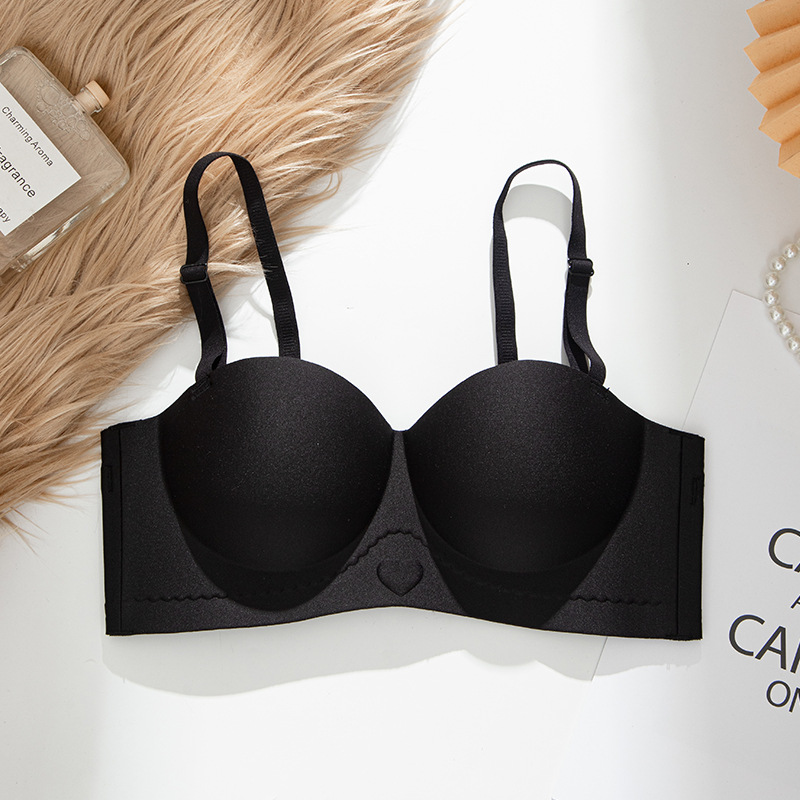 Ropa interior sin costuras de las mujeres Pecho pequeño empuja hacia arriba el sujetador grande pecho contrayendo anti-flacidez sin tirantes inalámbrico Belleza sujetador trasero mujeres