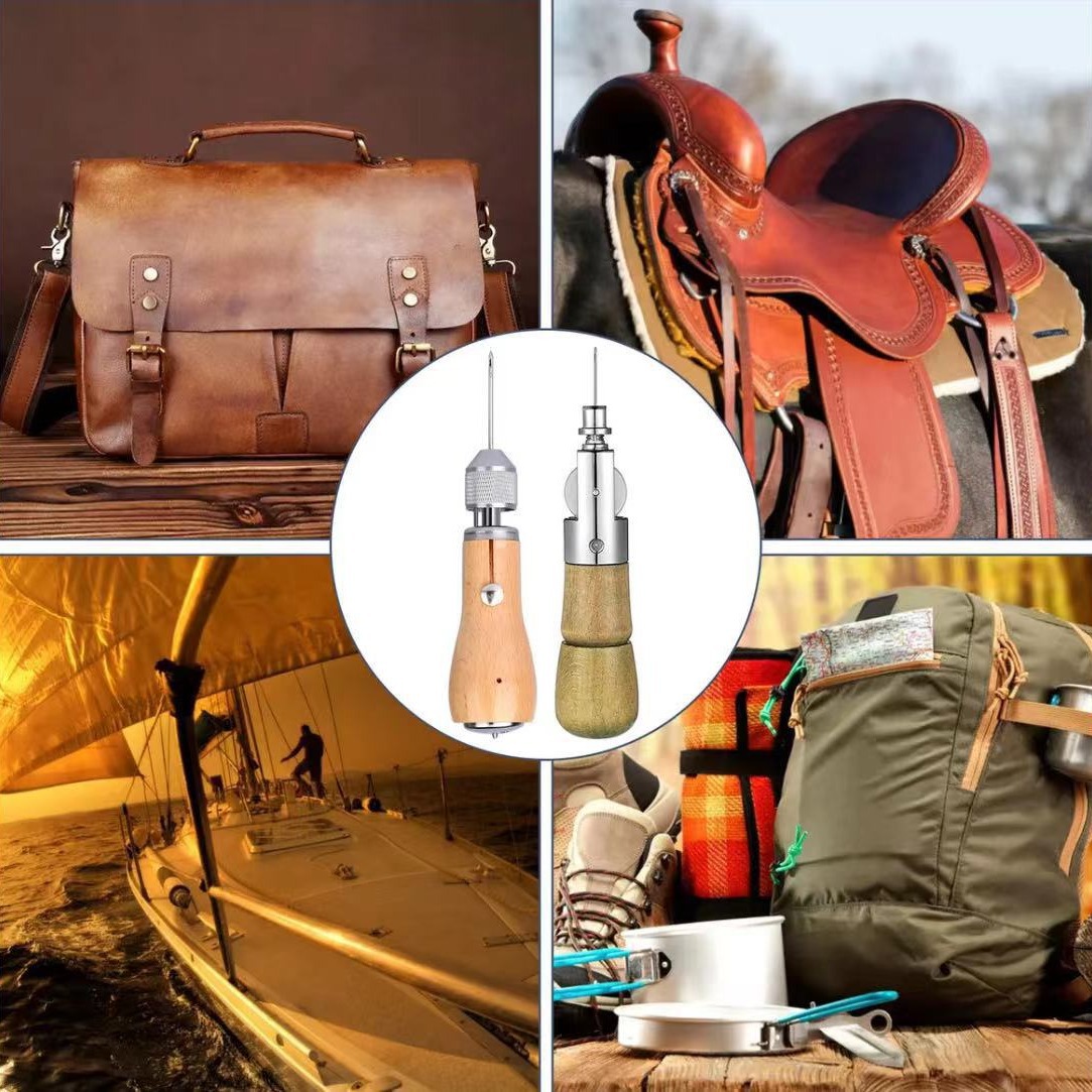 Cuero mano puntada máquina DIY mano puntada máquina cuero talla puntada herramienta cuero cera lienzo cono aguja