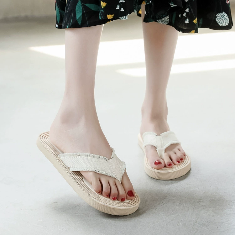 Летние соломенные тапочки, пляжные модные шлепанцы, flip-flops