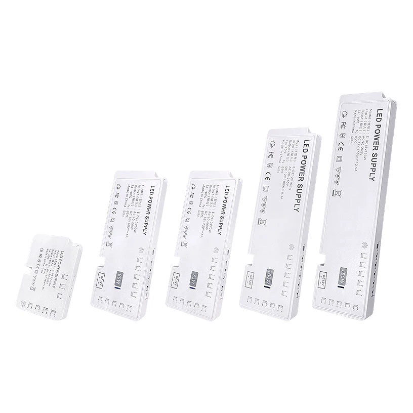 Светодиодный источник питания шкафа 12V36W60W100W150W Линейный жесткий свет Bar Dupont Порт Тонкий источник питания 24V