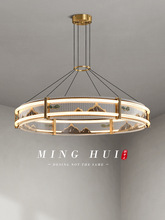 城逸 新中式客厅吊灯复古中国风全铜迎客松餐厅灯主卧室书房灯具