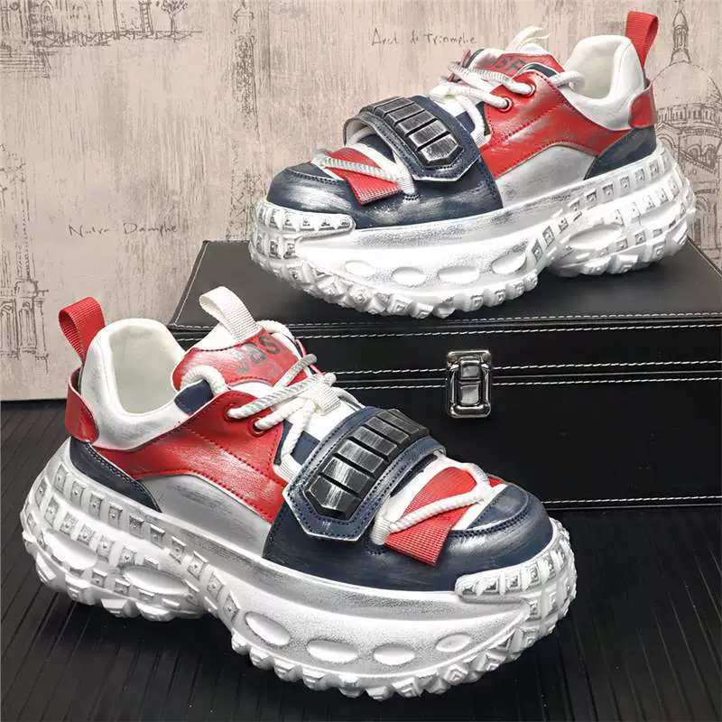 Европейская мужская обувь персонализированная новая сетка красная папочка обувь ниша высокого уровня моды мужская повседневная обувь на толстой подошве