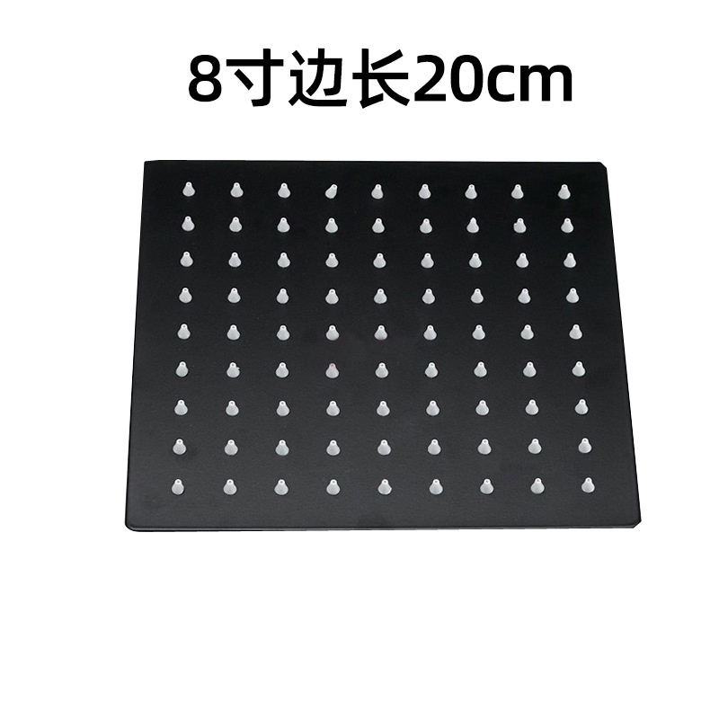 Stainless steel black thin pressurized top shower head, large shower head, bathroom, toilet, bathroom heater, household showerhead, universal undefined