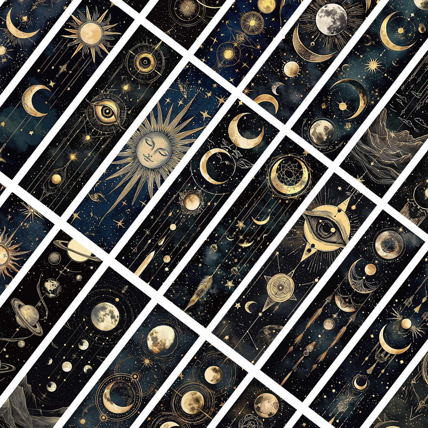 68g Weight Bookmark Stationery Type a Pack of 30 Quantity School, Graduation Occasion Paper Material Sun, Star, Moon Pattern Cute, Vintage Style Style A Pack Of 30 Sun Star Moon School Graduation Paper Cute Vintage Style Bookmark 1