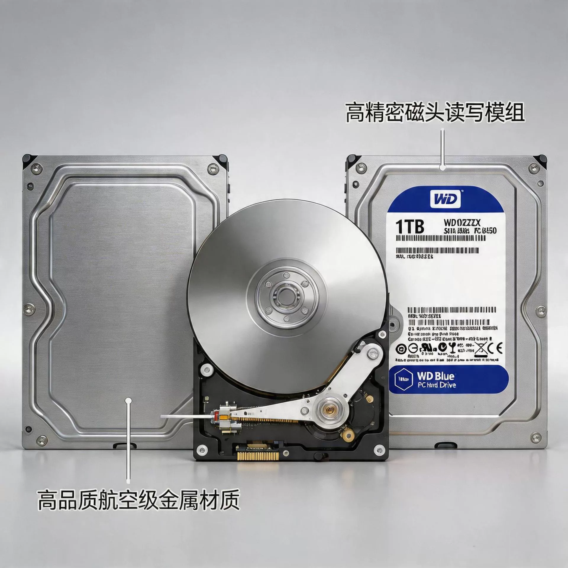 Запоминающее устройство Western Digital 1T2T3T4T6T механический жесткий диск для настольного компьютера, игровой синий диск, SATA, последовательный интерфейс, мониторинг жесткого диска