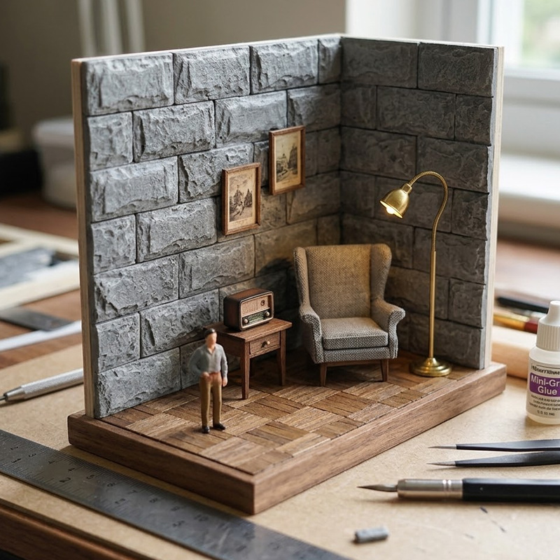Temod Sand Table Architecture Miniature Simulation Cultural Stone Model Gypsum Mini Bricks Micro Landscape Wall Brick Surface