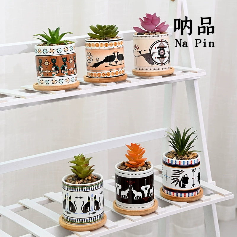 Экспорт внешней торговли через границу для древнего Египта прямой керамический мясистый цветочный горшок Заводской магазин