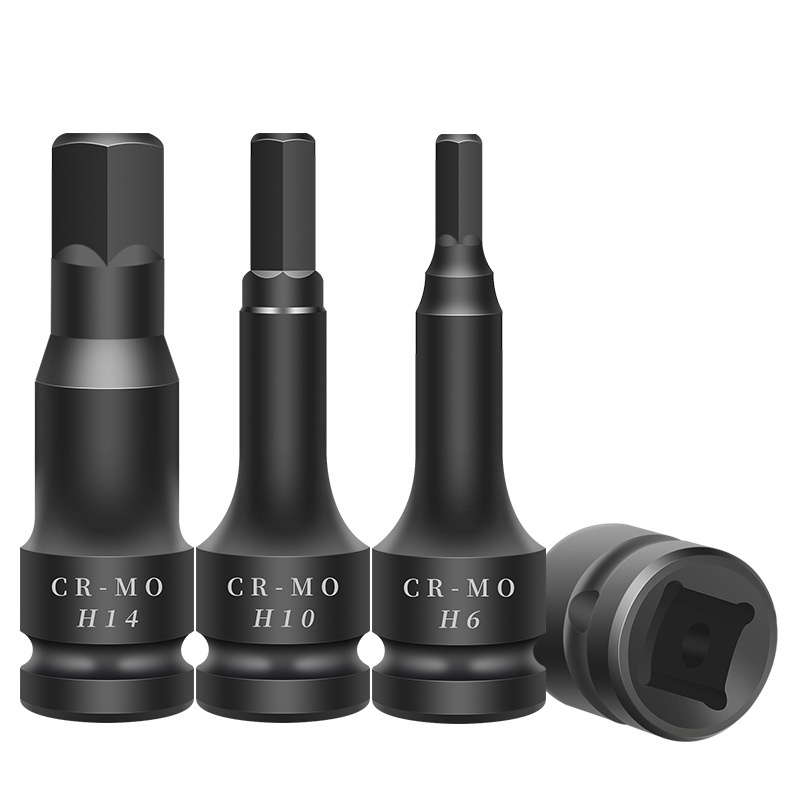 Llave eléctrica, hexagonal adicional, cabezal de pistola de viento 1 \ 2, cabezal de pistola de viento pequeño de acero al cromo-molibdeno de alta dureza de grado industrial