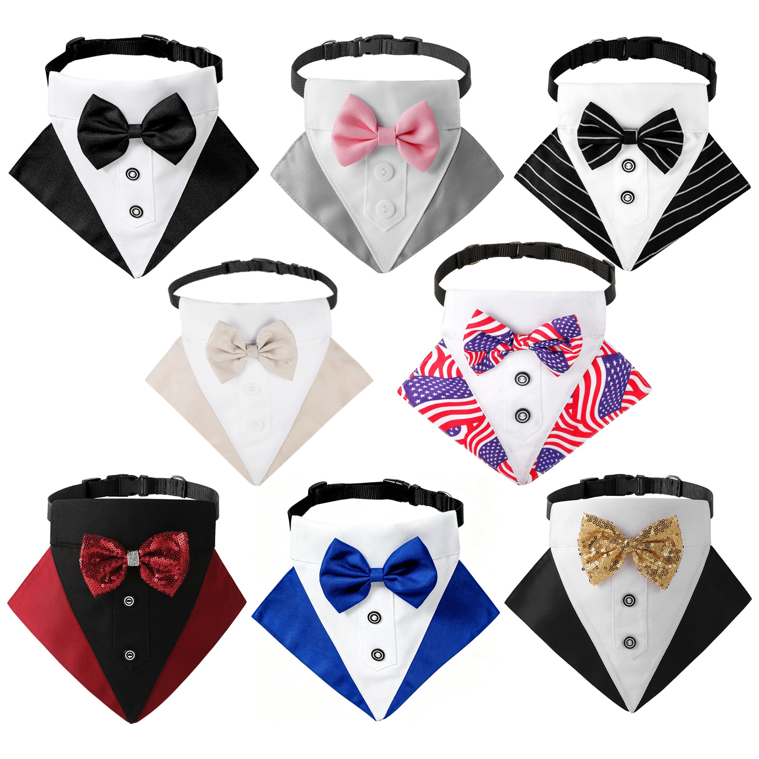 Pañuelo Triangular para Perro Estilo Británico, Bandana para Mascotas, Accesorio para Bodas, Marca TANPOPO image 3