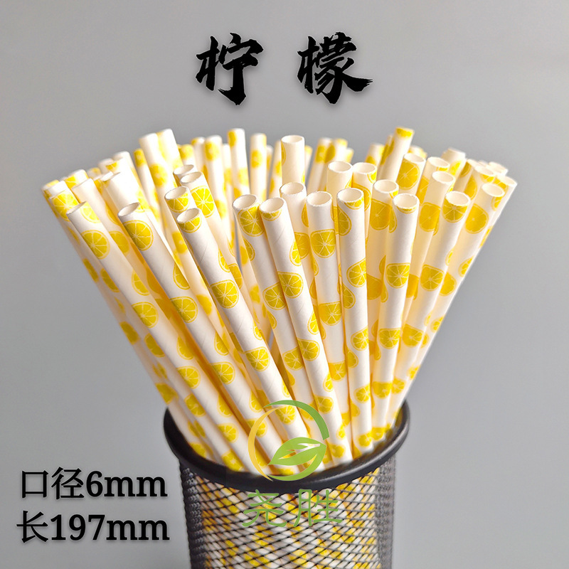 Venta caliente transfronteriza kiwi fruta papel paja desechable degradable cóctel postre decoración de la torta