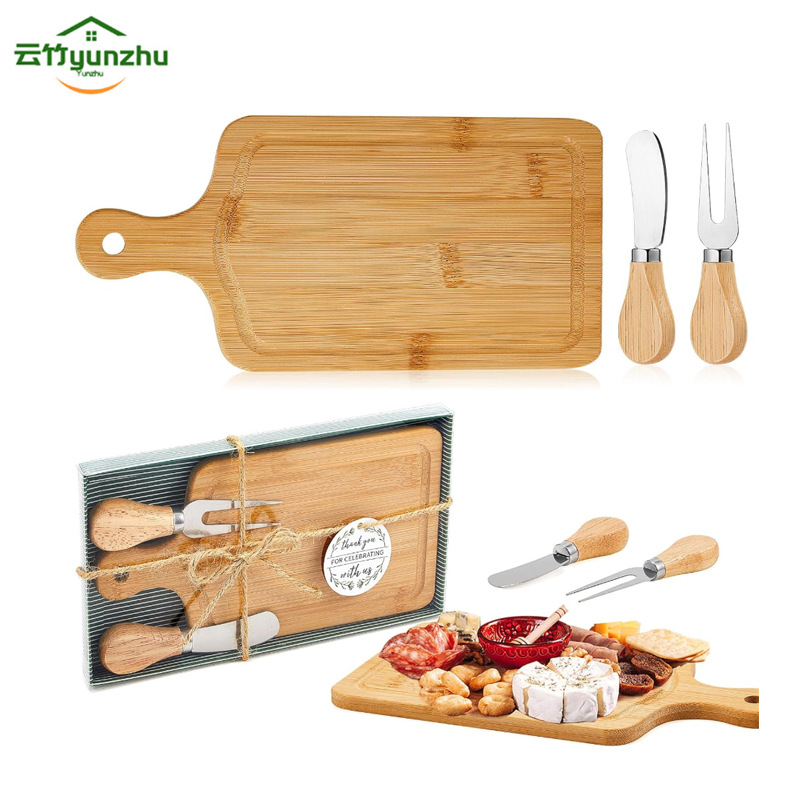 Caja de regalo de bambú mini tabla de corte set set de cuchillo de queso set christmas party party party party cross-border cheese board
