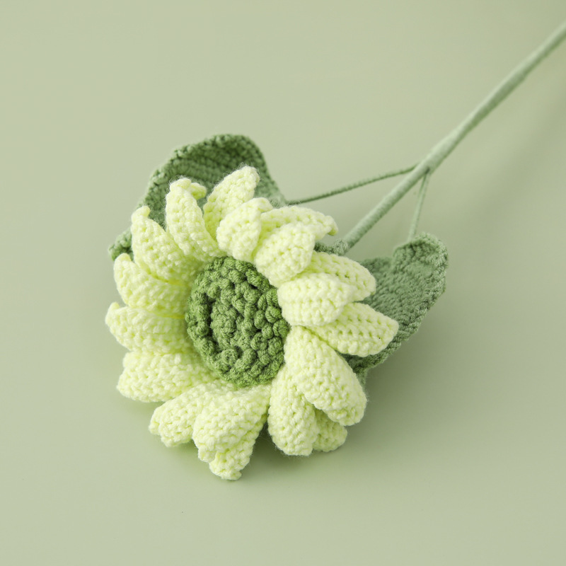 手工编织雪菲线泰迪向日葵花枝仿真花创意花束太阳花成品厂家现货|undefined
