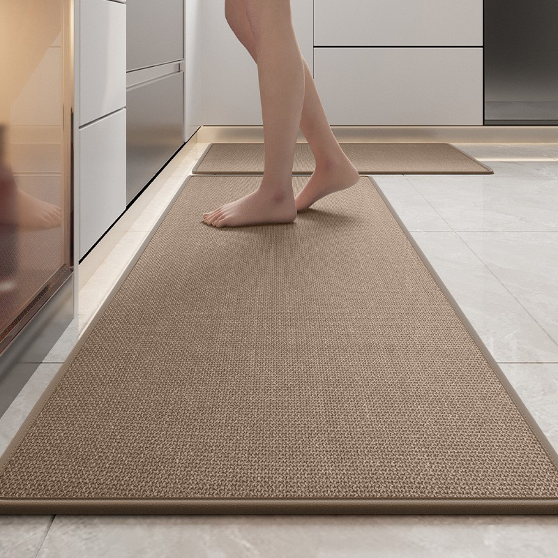 織り模様のキッチン専用フロアマット、拭ける、洗えるカーペット、玄関ドア、吸水性、滑り止め、厚みがあり、汚れにくいフロアマット|undefined