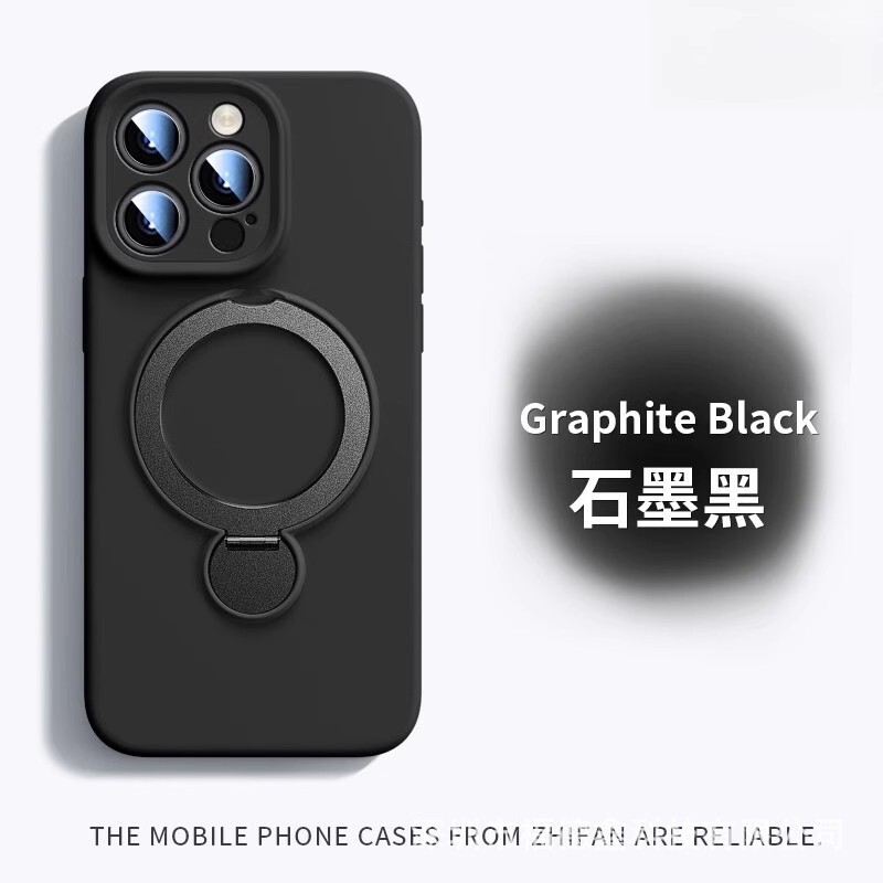 iPhone16PROMAX 液体シリコーン携帯電話ケース回転スタンドストラップ付き Apple 15 落下防止シースに適しています|undefined