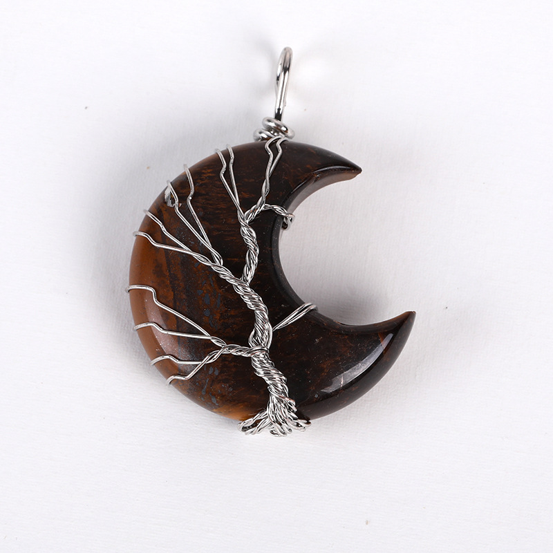 1 Piece 35 * 45mm Artificial Crystal Moon Life Tree Pendant display picture 17