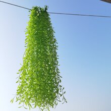 仿真柳叶藤条植物塑料叶子假花室内客厅壁挂吊顶垂吊绿植装饰垂柳