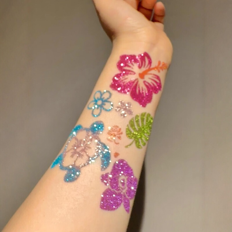 Glitter Tattoo Stickers for Kidsren Stage Performance Cut Out Face Stickers Glitter Powder DIY Body Painting Dopamine Decorations