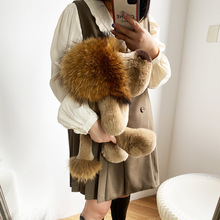 超大獭兔毛整皮大狮子玩偶挂件霸气金毛狮王儿童毛绒皮草礼物