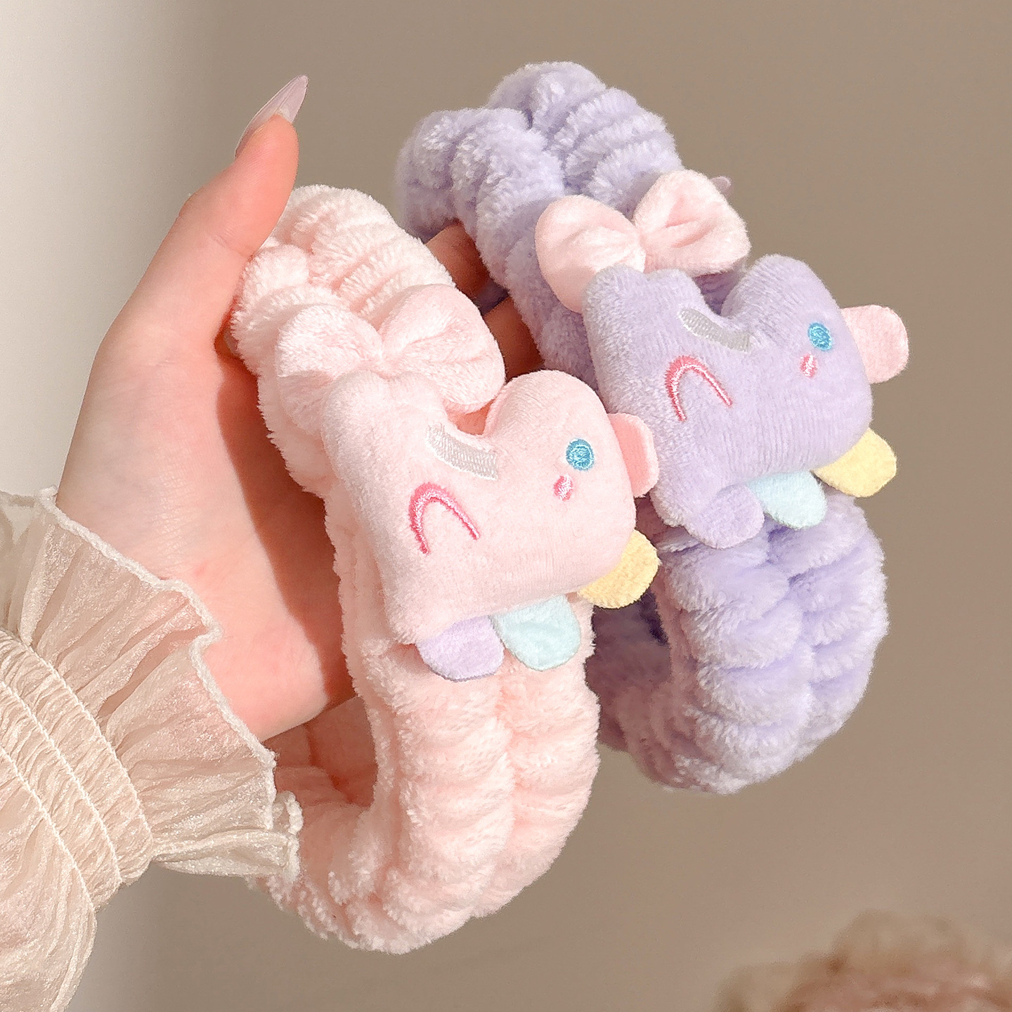 Maquillaje y lavado de la cara especial banda de cabello para mujeres primavera y otoño invierno dulce multifuncional antideslizante de alta elasticidad no estrangulación banda de cabello