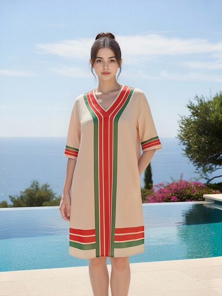 long retro beach dress