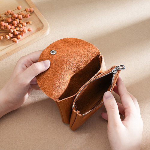  New Genuine Leather Coin Purse Women's Coin Bag Coin Purse First Layer Cowhide Small Purse Can Hold Card Keys