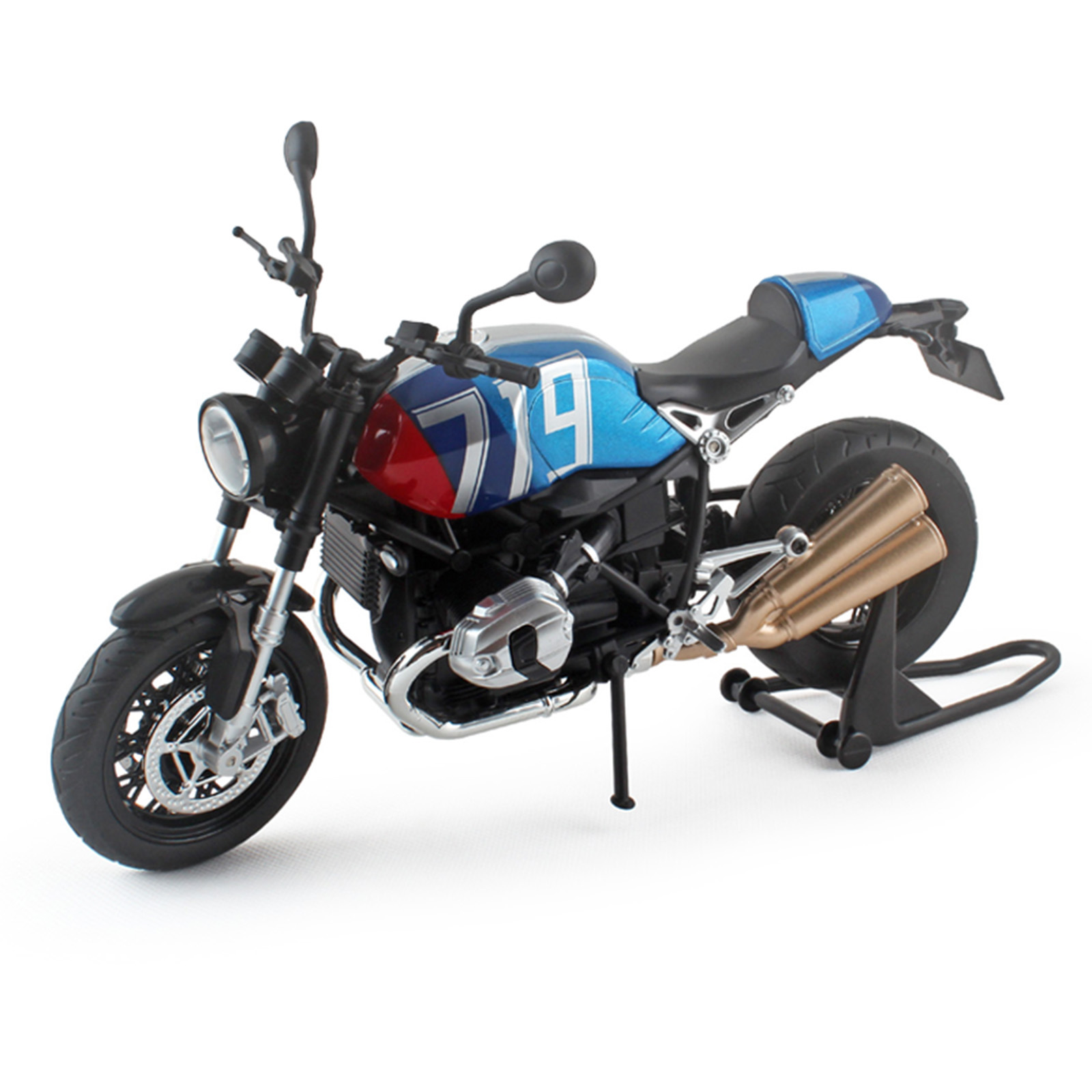 Modelo de simulación de motocicleta Bao Latte a escala grande 1:9, de aleación, con amortiguador y dirección, iluminación, caja sorpresa de regalo, dropshipping.