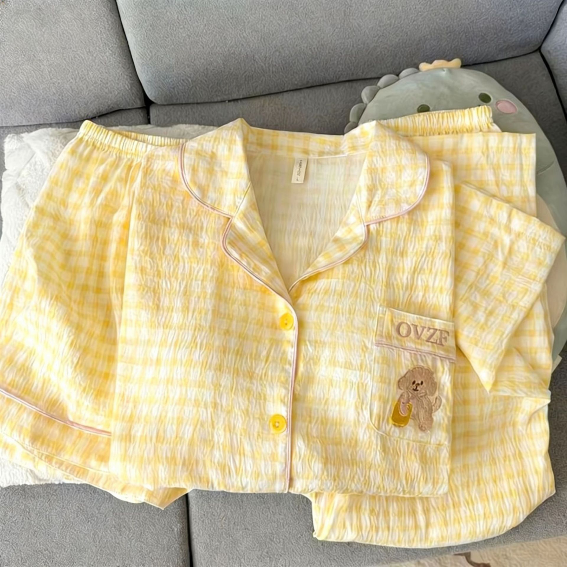 120G nubes de algodón pijama de manga corta tres piezas set ropa para el hogar sudeste asiático TK pedidos de comercio exterior transfronterizo entidad mayorista