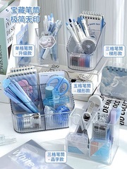 Minimalist transparent acrylic pen holder for students, children, girls, office desk, pen organizer