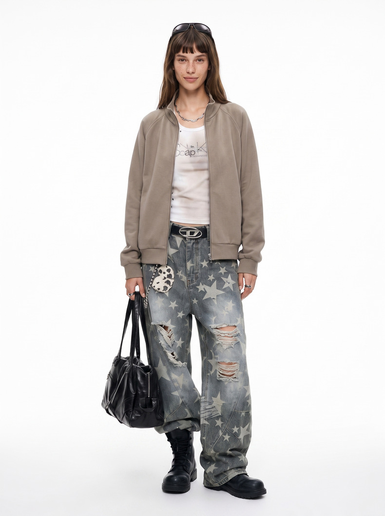 Inflation 320g Zip-Up Stand Collar Sweatshirt