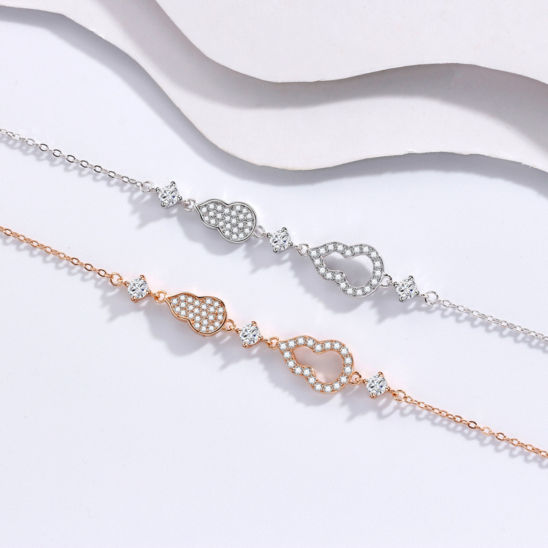 Kaiyi スターリングシルバー国民トレンド Fulu ハンギングブレスレット女性のためのシンプルなニッチダイヤモンド S925 ブレスレットエスニックスタイルの親友ギフト|undefined