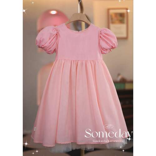 Girls Dress 2024 Summer Princess Dress Children's Puff Sleeve Mesh Dress Dress Baby Performance Yarn Dress Trendy