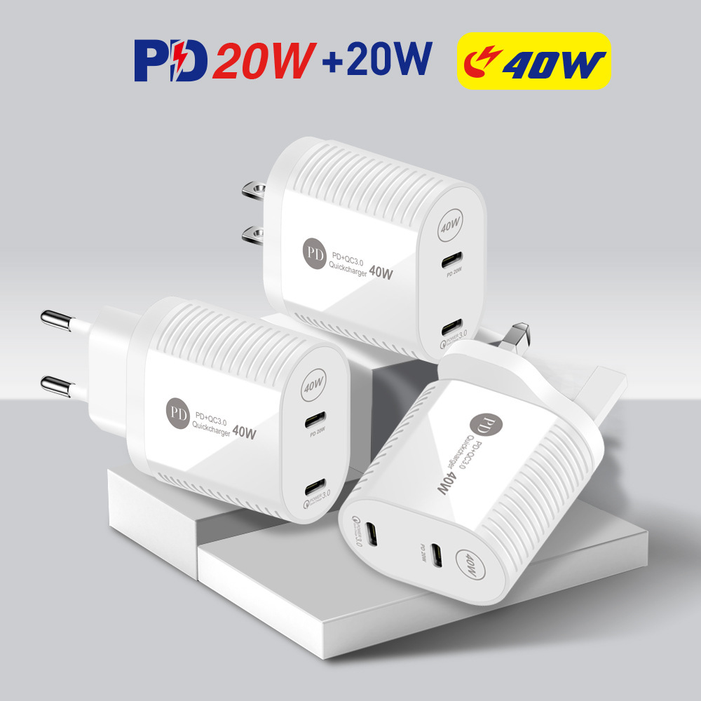 New dual PD40W fast charge charger type-...