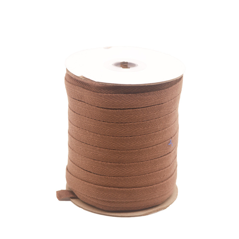 Cinta de espiga de algodón y poliéster blanco puro del fabricante para el cuello trasero de prendas, cinta de algodón para embalaje con ribete de espiga de algodón simple y doble.