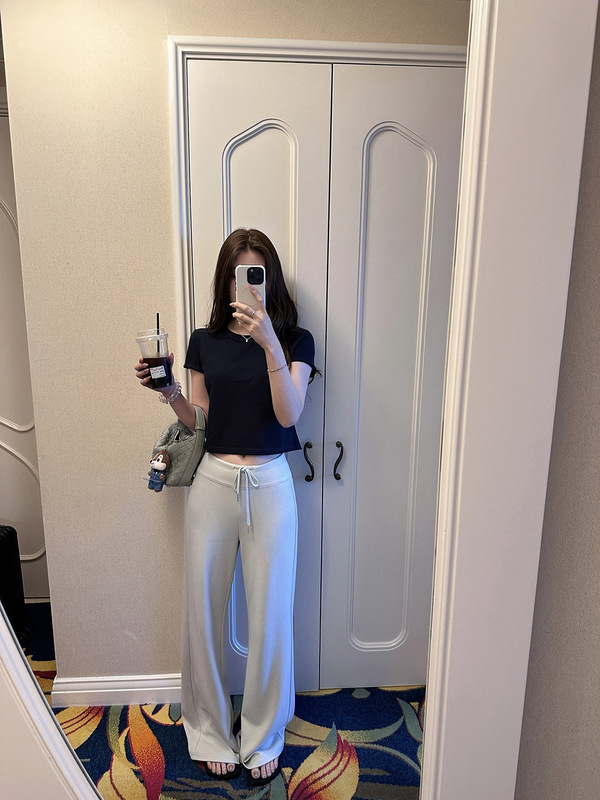 蝶宝嘻 夏日舒服挂专线 垂感直筒裤女夏季新款轻薄宽松阔腿休闲裤|undefined