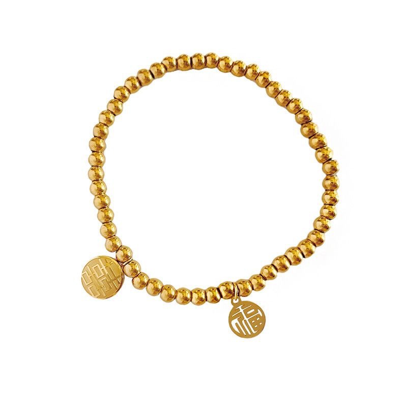 De Acero de titanio de color de retención de oro rosa pulsera de la suerte de la mujer rojo neto mismo estilo de todos los partidos de moda pulsera de moda accesorios de moda