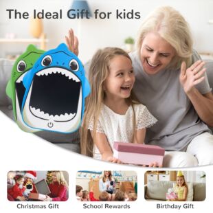 Cartoon small shark LCD writing board LCD light electronic drawing board highlight color thick pen can be used as a bag pendant