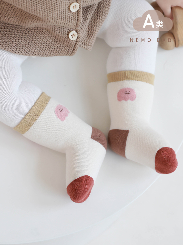 Calcetines para bebés Otoño e Invierno engrosados Terry cálido bebé recién nacido calcetines boca suelta sin hueso hombres y mujeres NIÑOS Calcetines de algodón a media pierna